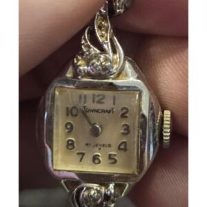 Vintage Towncraft Cocktail Watch 17 Jewel Art Deco Mesh Band Not Running 30s-40s